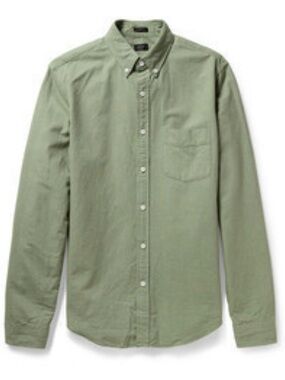 Men's Button-Down Olive Green Shirt